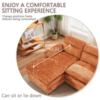 U-förmiges Profilsofa, bestehend aus zwei Einzelsitzen und zwei Chaiselongues, modulares Sofa, Chenille-Sofa