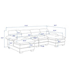 U-förmiges Profilsofa, bestehend aus zwei Einzelsitzen und zwei Chaiselongues, modulares Sofa, Chenille-Sofa