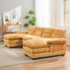 U-förmiges Profilsofa, bestehend aus zwei Einzelsitzen und zwei Chaiselongues, modulares Sofa, Chenille-Sofa