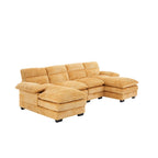 U-förmiges Profilsofa, bestehend aus zwei Einzelsitzen und zwei Chaiselongues, modulares Sofa, Chenille-Sofa