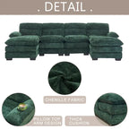 U-förmiges Profilsofa, bestehend aus zwei Einzelsitzen und zwei Chaiselongues, modulares Sofa, Chenille-Sofa