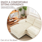 U-förmiges Profilsofa, bestehend aus zwei Einzelsitzen und zwei Chaiselongues, modulares Sofa, Chenille-Sofa