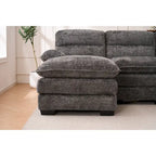 U-förmiges Profilsofa, bestehend aus zwei Einzelsitzen und zwei Chaiselongues, modulares Sofa, Chenille-Sofa