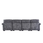 U-förmiges Profilsofa, bestehend aus zwei Einzelsitzen und zwei Chaiselongues, modulares Sofa, Chenille-Sofa