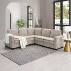89*89 Übergroßes modernes Samt-Ecksofa, großes L-förmiges gepolstertes Indoor-Möbel mit Doppelkissen