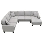 89*89 Übergroßes modernes Samt-Ecksofa, großes L-förmiges gepolstertes Indoor-Möbel mit Doppelkissen