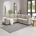 89*89 Übergroßes modernes Samt-Ecksofa, großes L-förmiges gepolstertes Indoor-Möbel mit Doppelkissen