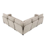 89*89 Übergroßes modernes Samt-Ecksofa, großes L-förmiges gepolstertes Indoor-Möbel mit Doppelkissen