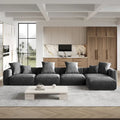 181Übergroßes Cord-Sofa mit Ottomane, L-förmiges, umbaubares Sofa mit tiefer Sitzfläche für modernes Wohnzimmer