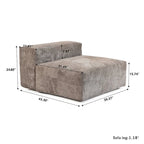 181Übergroßes Cord-Sofa mit Ottomane, L-förmiges, umbaubares Sofa mit tiefer Sitzfläche für modernes Wohnzimmer