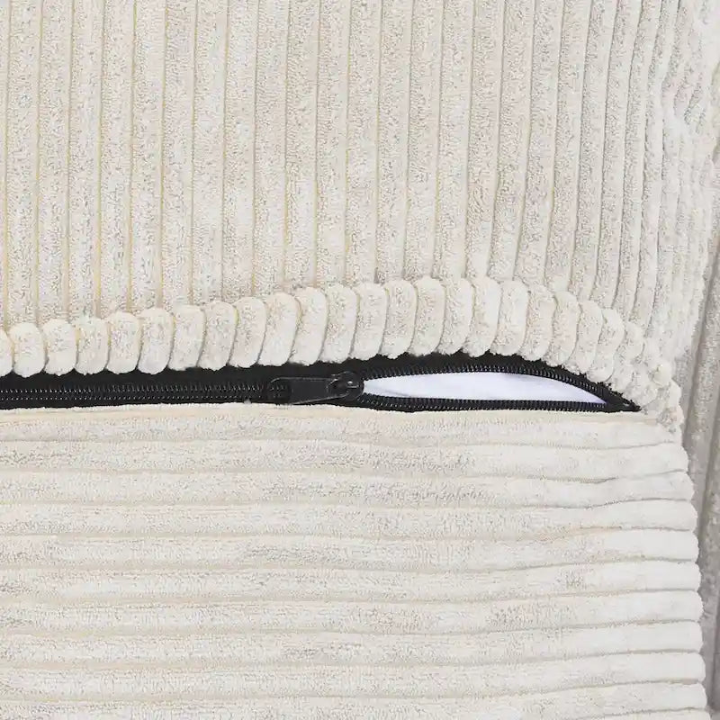181Übergroßes Cord-Sofa mit Ottomane, L-förmiges, umbaubares Sofa mit tiefer Sitzfläche für modernes Wohnzimmer