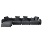 181Übergroßes Cord-Sofa mit Ottomane, L-förmiges, umbaubares Sofa mit tiefer Sitzfläche für modernes Wohnzimmer