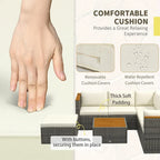 Outsunny Gartenmöbel-Set aus Polyrattan mit Kissen, 7-teiliges Outdoor PE-Rattan-Sofa mit verstellbarer Rückenlehne