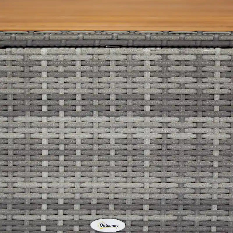 Outsunny Gartenmöbel-Set aus Polyrattan mit Kissen, 7-teiliges Outdoor PE-Rattan-Sofa mit verstellbarer Rückenlehne