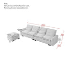 Schnittsofa aus Leder mit L-förmiger Chaiselongue, umkehrbar