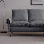 Schnittsofa aus Leder mit L-förmiger Chaiselongue, umkehrbar