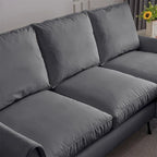 Schnittsofa aus Leder mit L-förmiger Chaiselongue, umkehrbar