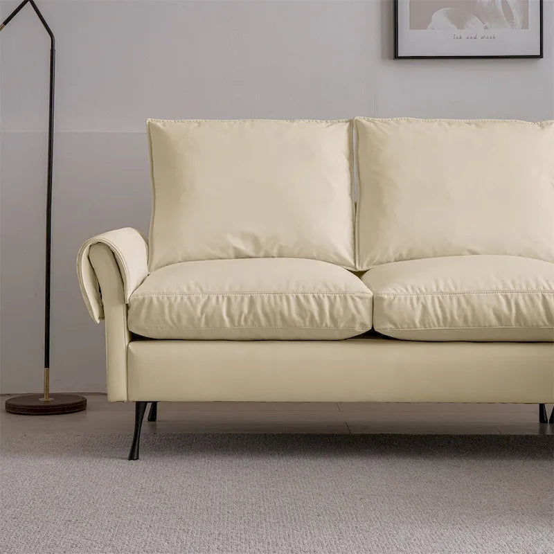 Schnittsofa aus Leder mit L-förmiger Chaiselongue, umkehrbar