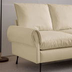 Schnittsofa aus Leder mit L-förmiger Chaiselongue, umkehrbar
