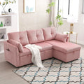 Cord/Chenille Bezug L-förmiges Stauraum-Ecksofa mit umstellbarer Chaiselongue und Seitentasche