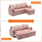 Cord/Chenille Bezug L-förmiges Stauraum-Ecksofa mit umstellbarer Chaiselongue und Seitentasche