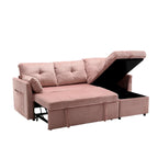 Cord/Chenille Bezug L-förmiges Stauraum-Ecksofa mit umstellbarer Chaiselongue und Seitentasche
