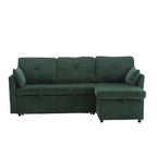 Cord/Chenille Bezug L-förmiges Stauraum-Ecksofa mit umstellbarer Chaiselongue und Seitentasche