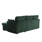 Cord/Chenille Bezug L-förmiges Stauraum-Ecksofa mit umstellbarer Chaiselongue und Seitentasche