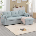 Cord/Chenille Bezug L-förmiges Stauraum-Ecksofa mit umstellbarer Chaiselongue und Seitentasche