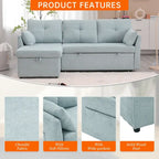 Cord/Chenille Bezug L-förmiges Stauraum-Ecksofa mit umstellbarer Chaiselongue und Seitentasche