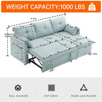Cord/Chenille Bezug L-förmiges Stauraum-Ecksofa mit umstellbarer Chaiselongue und Seitentasche