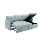 Cord/Chenille Bezug L-förmiges Stauraum-Ecksofa mit umstellbarer Chaiselongue und Seitentasche