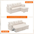 Cord/Chenille Bezug L-förmiges Stauraum-Ecksofa mit umstellbarer Chaiselongue und Seitentasche