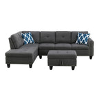 Alger 98 Zoll breites Sofa mit Ottomane und Recamiere, linke Ausrichtung – 98B x 71T x 33H