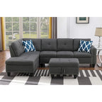 Alger 98 Zoll breites Sofa mit Ottomane und Recamiere, linke Ausrichtung – 98B x 71T x 33H