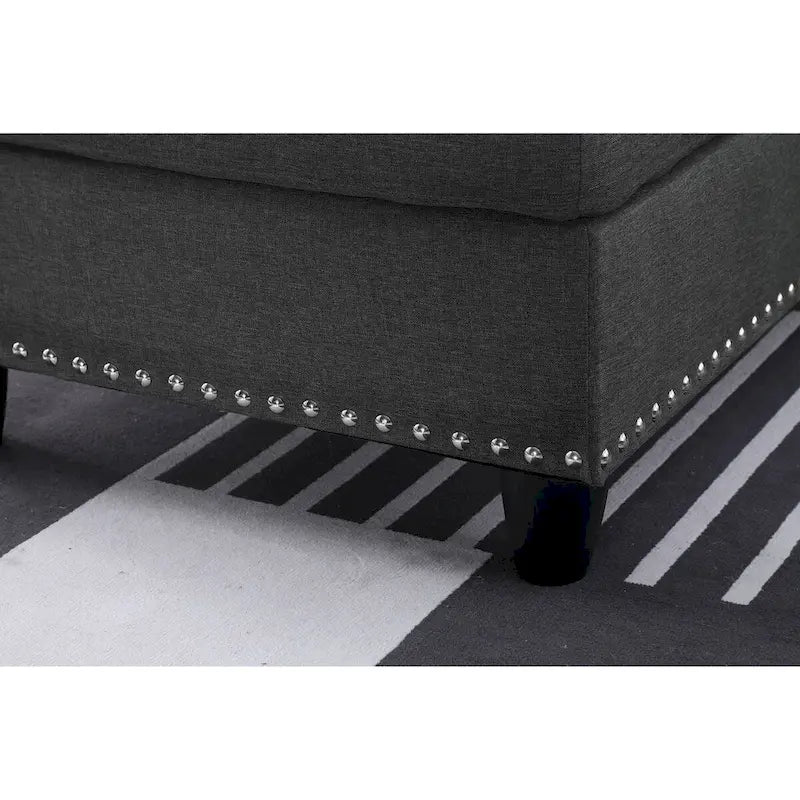 Alger 98 Zoll breites Sofa mit Ottomane und Recamiere, linke Ausrichtung – 98B x 71T x 33H