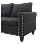 Alger 98 Zoll breites Sofa mit Ottomane und Recamiere, linke Ausrichtung – 98B x 71T x 33H