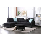 Alger 98 Zoll breites Sofa mit Ottomane und Recamiere, linke Ausrichtung – 98B x 71T x 33H