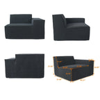Modernes modulares Ecksofa mit 3 Kissen, umwandelbares Wohnzimmersofa mit Ottomanen