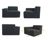 Modernes modulares Ecksofa mit 3 Kissen, umwandelbares Wohnzimmersofa mit Ottomanen
