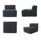 Modernes modulares Ecksofa mit 3 Kissen, umwandelbares Wohnzimmersofa mit Ottomanen