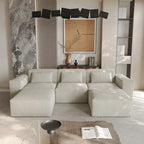 Modernes modulares Ecksofa mit 3 Kissen, umwandelbares Wohnzimmersofa mit Ottomanen