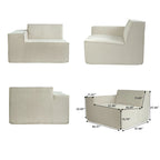 Modernes modulares Ecksofa mit 3 Kissen, umwandelbares Wohnzimmersofa mit Ottomanen