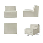 Modernes modulares Ecksofa mit 3 Kissen, umwandelbares Wohnzimmersofa mit Ottomanen