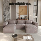 Modernes modulares Ecksofa mit 3 Kissen, umwandelbares Wohnzimmersofa mit Ottomanen