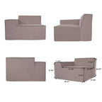Modernes modulares Ecksofa mit 3 Kissen, umwandelbares Wohnzimmersofa mit Ottomanen