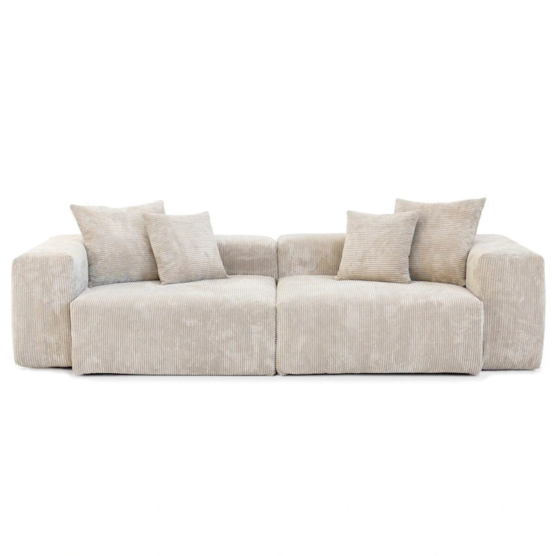 Große Cordstoff-Polsterung Modulares Ecksofa-Set für das Wohnzimmer