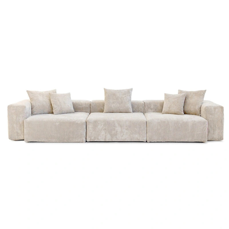 Große Cordstoff-Polsterung Modulares Ecksofa-Set für das Wohnzimmer