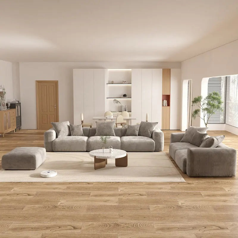 Große Cordstoff-Polsterung Modulares Ecksofa-Set für das Wohnzimmer