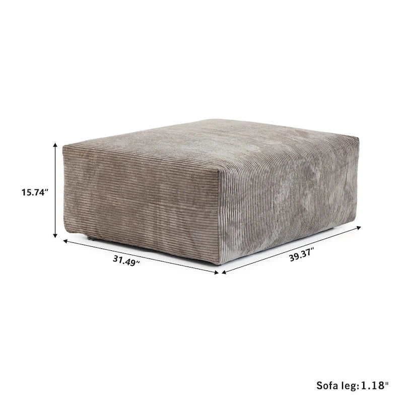 Große Cordstoff-Polsterung Modulares Ecksofa-Set für das Wohnzimmer